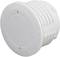 Okrągła, biała, żebrowana pokrywa czujnika Mobotix do zakrywania elementów elektrycznych.