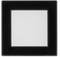 Kwadratowy czarny włącznik światła z białym polem wewnętrznym. Brak dodatkowych szczegółów lub oznaczeń.