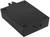 Prostokątna, płaska, czarna obudowa o zaokrąglonych narożnikach z otworami na śruby w każdym rogu, prawdopodobnie wykonana z tworzywa sztucznego.