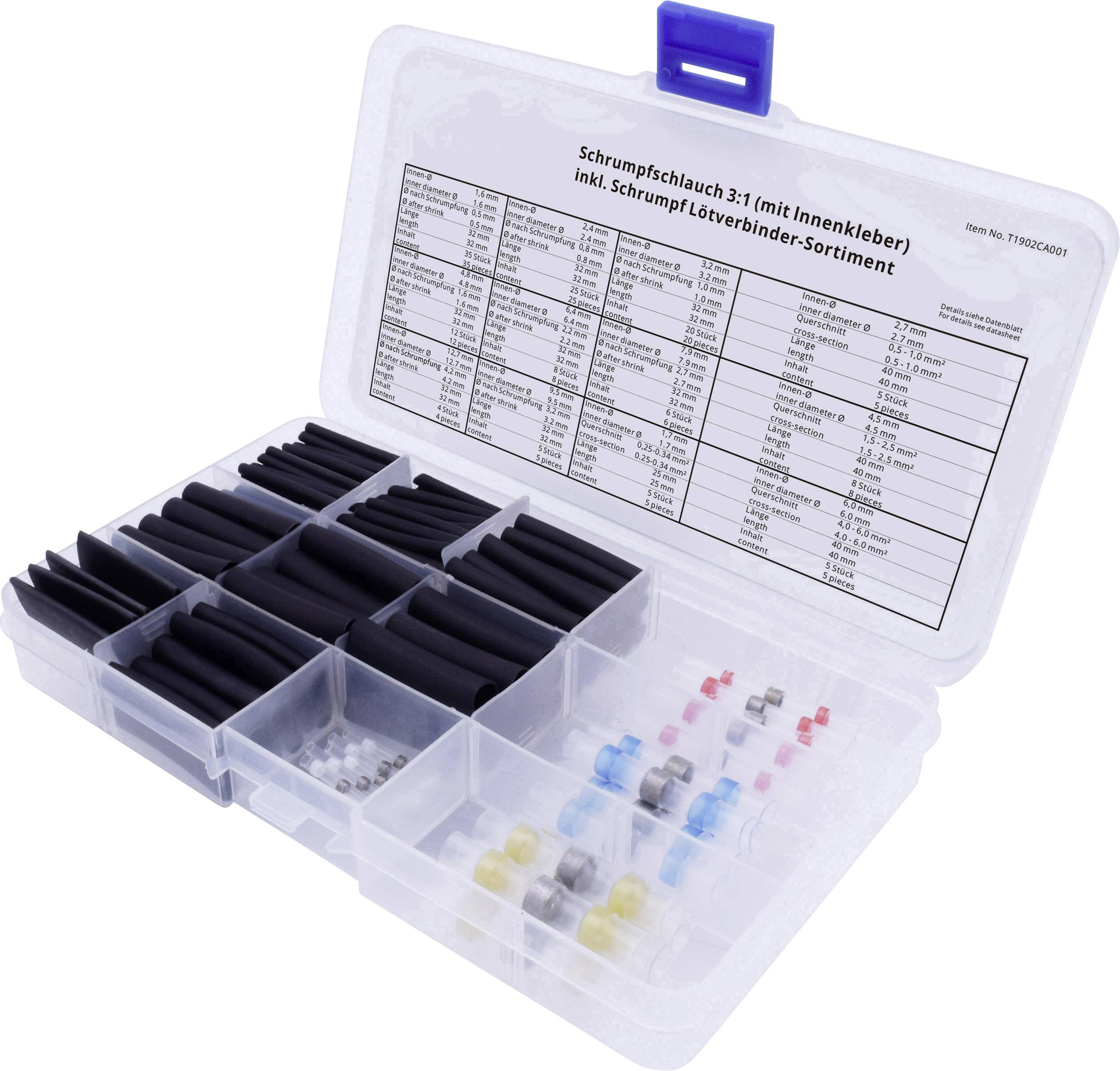 TRU COMPONENTS T1902CA001 Комплект термозбіжної трубки, 3:1, 135 шт.