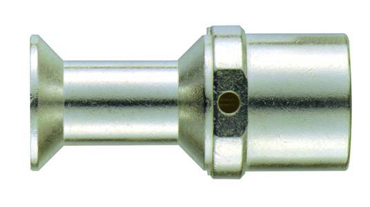 Metalowy adapter z cylindrycznym korpusem i sześciokątną częścią środkową do mocowania, przedstawiony z boku.