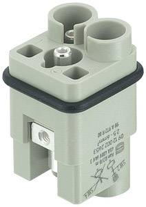Adapter wtykowy Schuko, szary, wykonany z tworzywa sztucznego, z połączeniami śrubowymi na górnej powierzchni, przeznaczony do zastosowań elektrycznych.