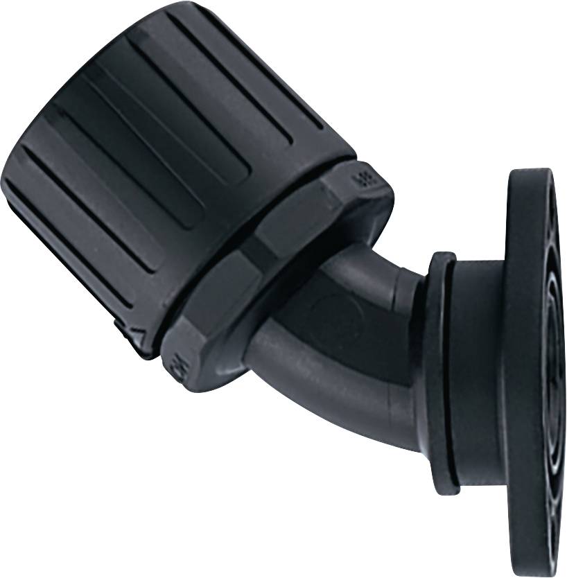 Гвинтовий з'єднувач для шланга HellermannTyton HG16-45FL-PA66-BK 166-23600, 45°, 1 шт.