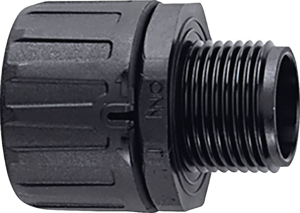 HellermannTyton HG67-S-M63-PA66-BK 166-21009 різьбовий з'єднувач для шланга, прямий, 1 шт.