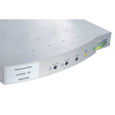 Srebrny router sieciowy z podświetlanymi wskaźnikami 'Power' i 'Run'. Widoczne są dwa gniazda telefoniczne oraz gniazdo do transmisji danych.