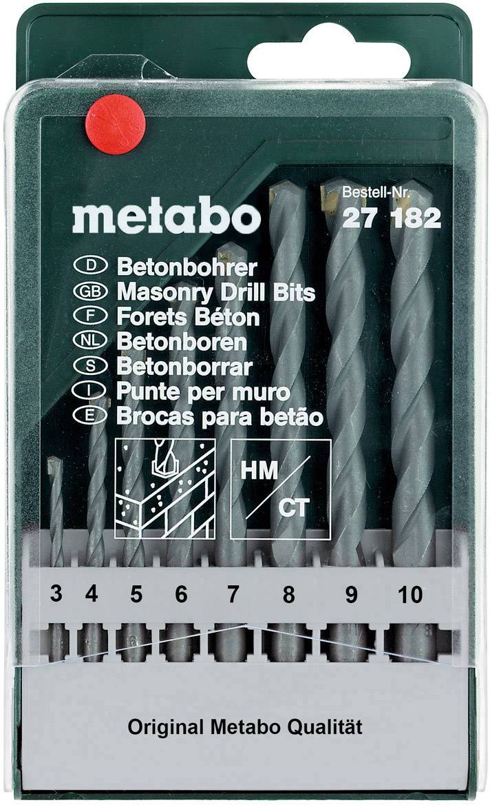 Zestaw wierteł do betonu Metabo 627182000 3 mm, 4 mm, 5 mm, 6 mm, 7 mm, 8 mm, 9 mm, 10 mm 8 szt.