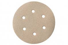 Okrągły papier ścierny z siedmioma równomiernie rozmieszczonymi otworami.