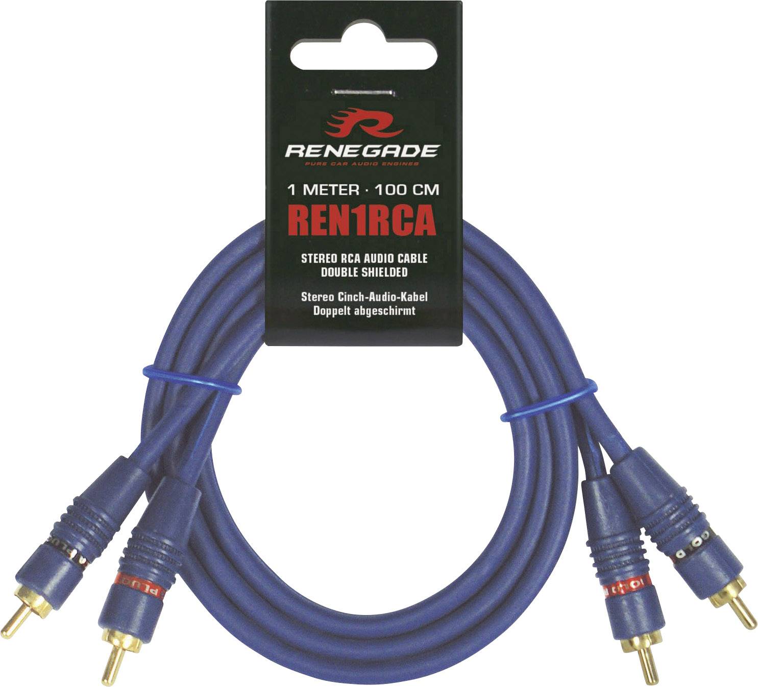 Кабель Renegade Ren1RCA RCA 1,00 м [2x чоловічий роз'єм RCA/тюльпан - 2x чоловічий роз'єм RCA/тюльпан]