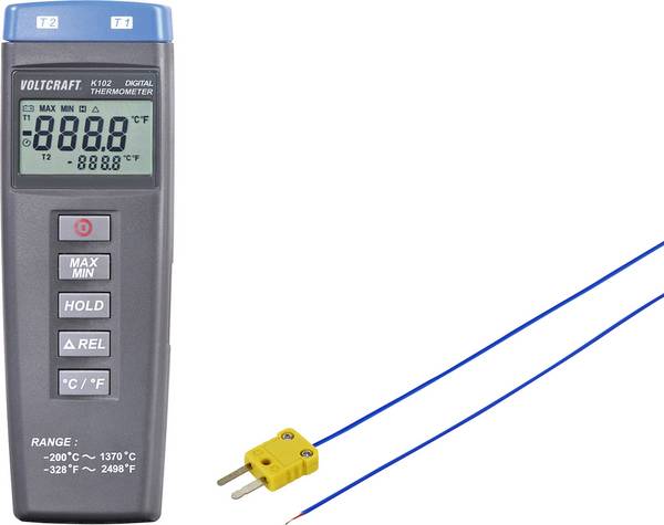 Termometr typu K VOLTCRAFT K102 + TP 202 VC-10504605, -200 - +1370 °C