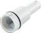 Obraz przedstawia biały cylindryczny czujnik z karbowaną krawędzią. Czujnik posiada małe złącze we wnętrzu.