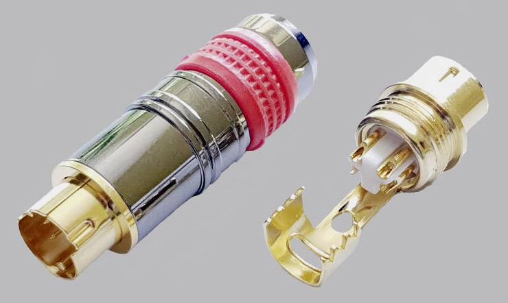 BKL Electronic 0212018 Мініатюрний штекерний роз'єм DIN, позолочений, 1 шт.