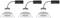 Trzy pojedyncze oprawy LED do zabudowy z okrągłymi źródłami światła, każda połączona czarnymi skrzynkami przyłączeniowymi za pomocą przewodów, na białym tle.