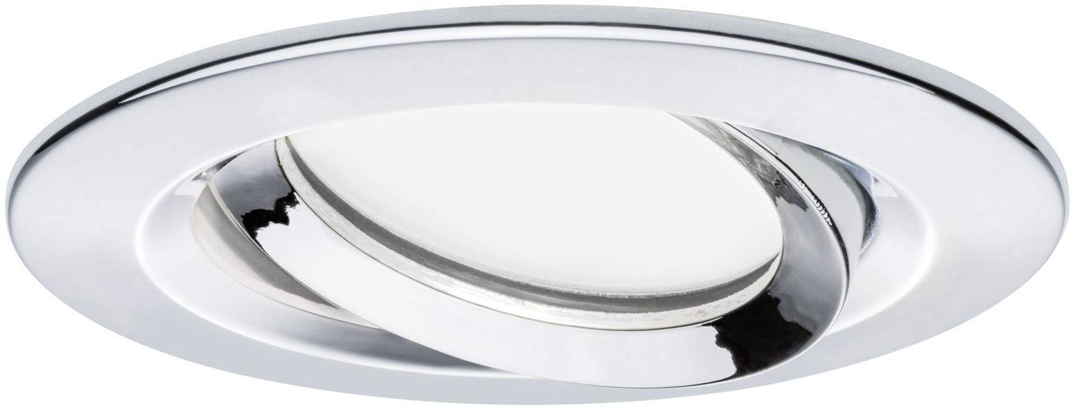 Chromowana, okrągła lampa wpuszczana z regulowaną oprawką, która łączy nowoczesny design z funkcjonalnością.