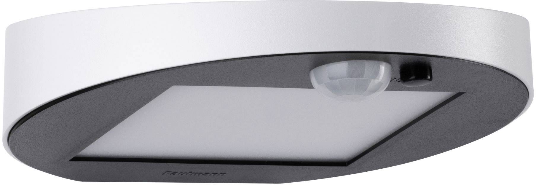 Okrągła lampa sufitowa z czujnikiem ruchu i białą powierzchnią, idealna do korytarzy i stref wejściowych.