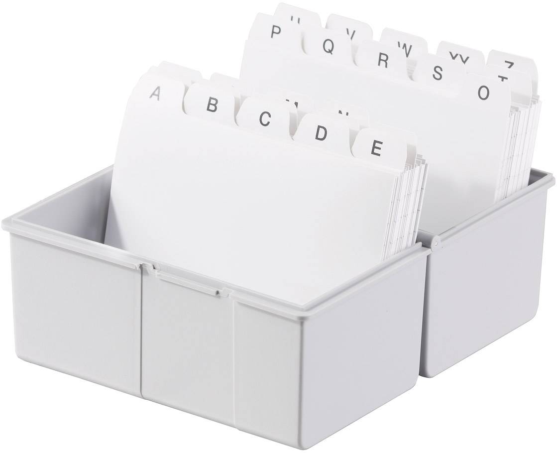 Szary segregator z alfabetycznie ułożonymi przekładkami od A do Z.