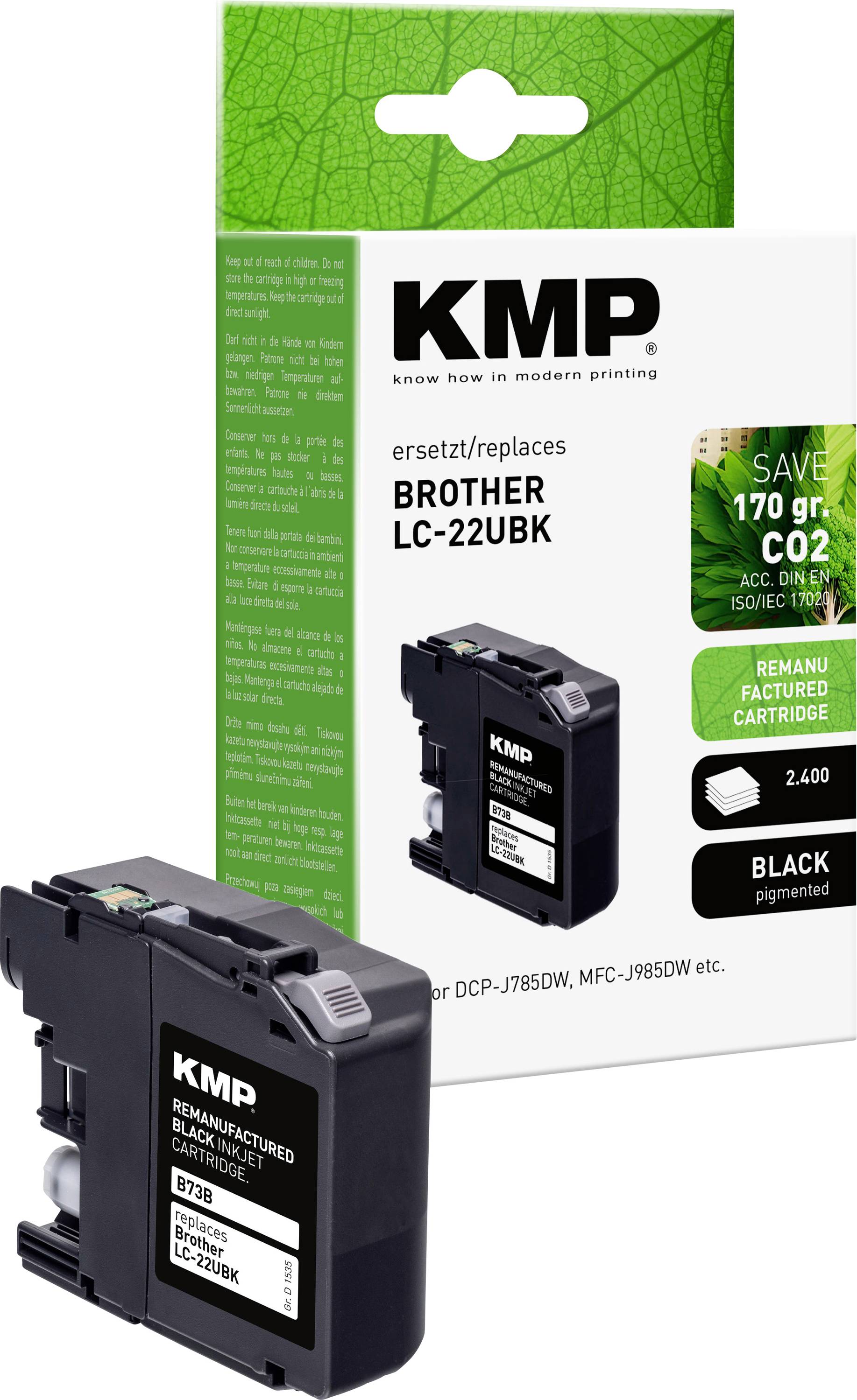 Чорнильний картридж KMP Brother LC-22UBK, змінний чорний, B73B 1535.4001