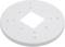 Okrągła, biała płyta z tworzywa sztucznego z kwadratowym otworem pośrodku i kilkoma małymi otworami wokół krawędzi.