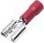 Wtyk metalowy z czerwonym pokryciem z tworzywa sztucznego, odpowiedni do połączeń elektrycznych. Nadruk: '1.25-250' oraz 'GST'.