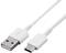 Biały kabel USB z wtyczką USB-A po jednej stronie i wtyczką USB-C po drugiej stronie.