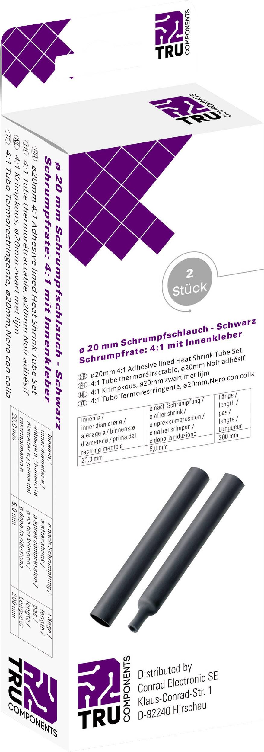 TRU COMPONENTS T1904CA045 Rurka termokurczliwa z klejem, 4:1, od 20 mm do 5 mm, 2 szt.