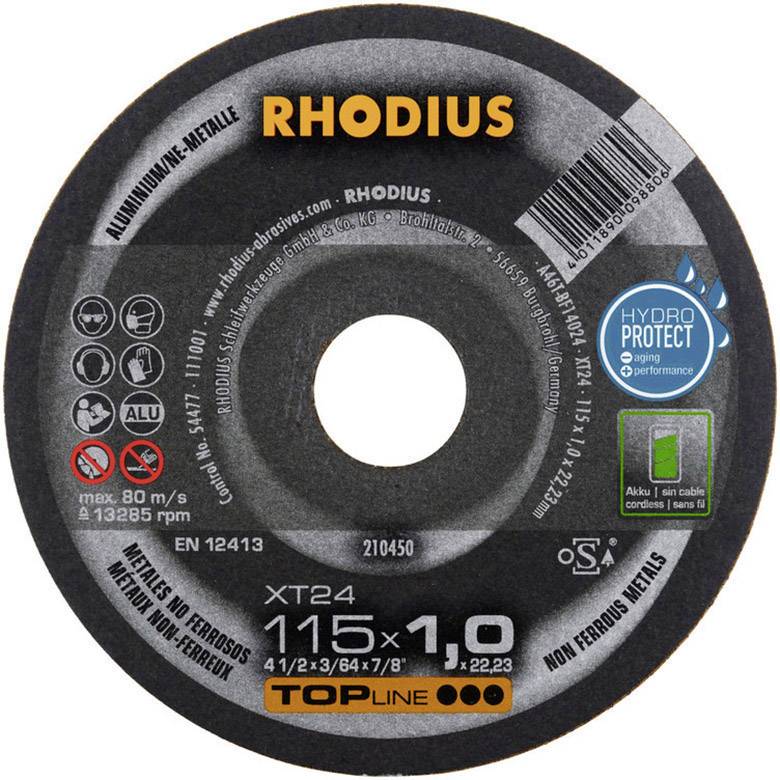 Прямой отрезной диск Rhodius XT24 210450, 115 мм, 1 шт., для цветных металлов.