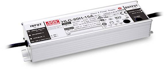 Драйвер для світлодіодів MEAN WELL HLG-80H-24AB із постійною напругою 81,6 Вт 2,04 - 3,4 A 22 - 27 В/DC, функція дімування 3 в 1, 