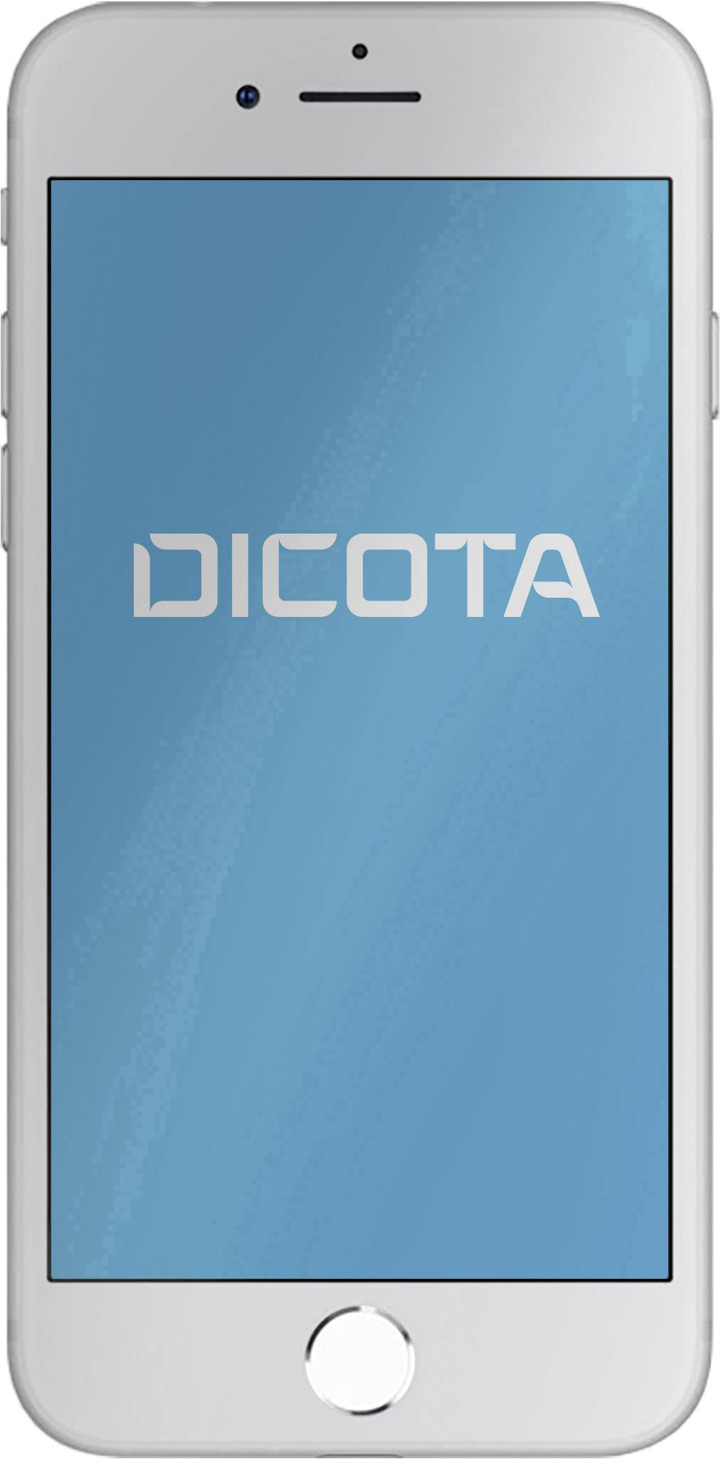 Smartfon z niebieskim ekranem, na którym widnieje napis 'DICOTA'.