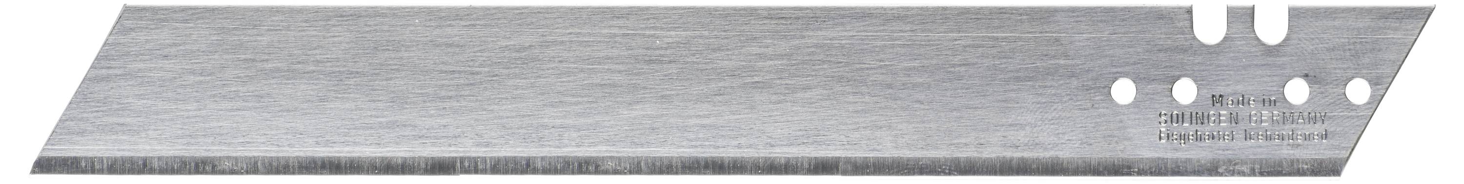 Srebrne metalowe ostrze piły z kilkoma małymi otworami i dwoma większymi wycięciami, przeznaczone do maszyn o specyficznych wymaganiach.