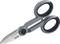 Szare nożyczki z ergonomicznymi uchwytami, specjalnie przeznaczone do precyzyjnego cięcia materiałów.