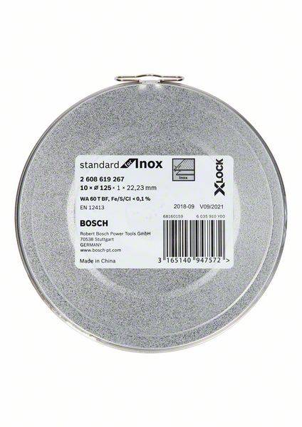 Аксесуари Bosch X-LOCK Standard для прямого відрізного диска Inox WA 60 T BF 2608619267 125 мм 10 шт.