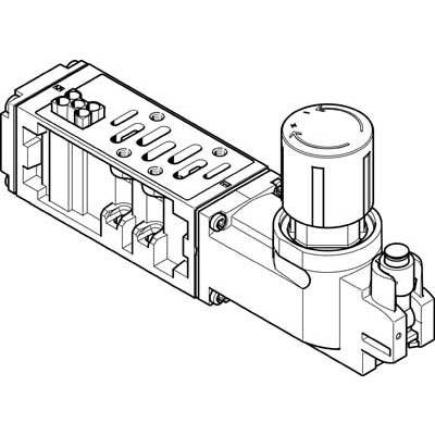 Rysunek techniczny elementu elektronicznego z cylindrem i złączami, prawdopodobnie stanowiący część większego urządzenia technicznego.