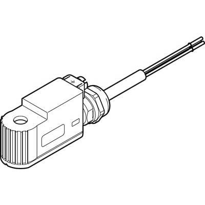Techniczny diagram przedstawia czujnik elektryczny z dwoma przewodami przyłączeniowymi, przeznaczony do precyzyjnego monitorowania temperatury.