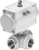 Jednostka zaworu kulowego FESTO VZBM-A-11/2"-RP-25-F-3T-B2-PB120 8070280, 5.5 do 8 bar