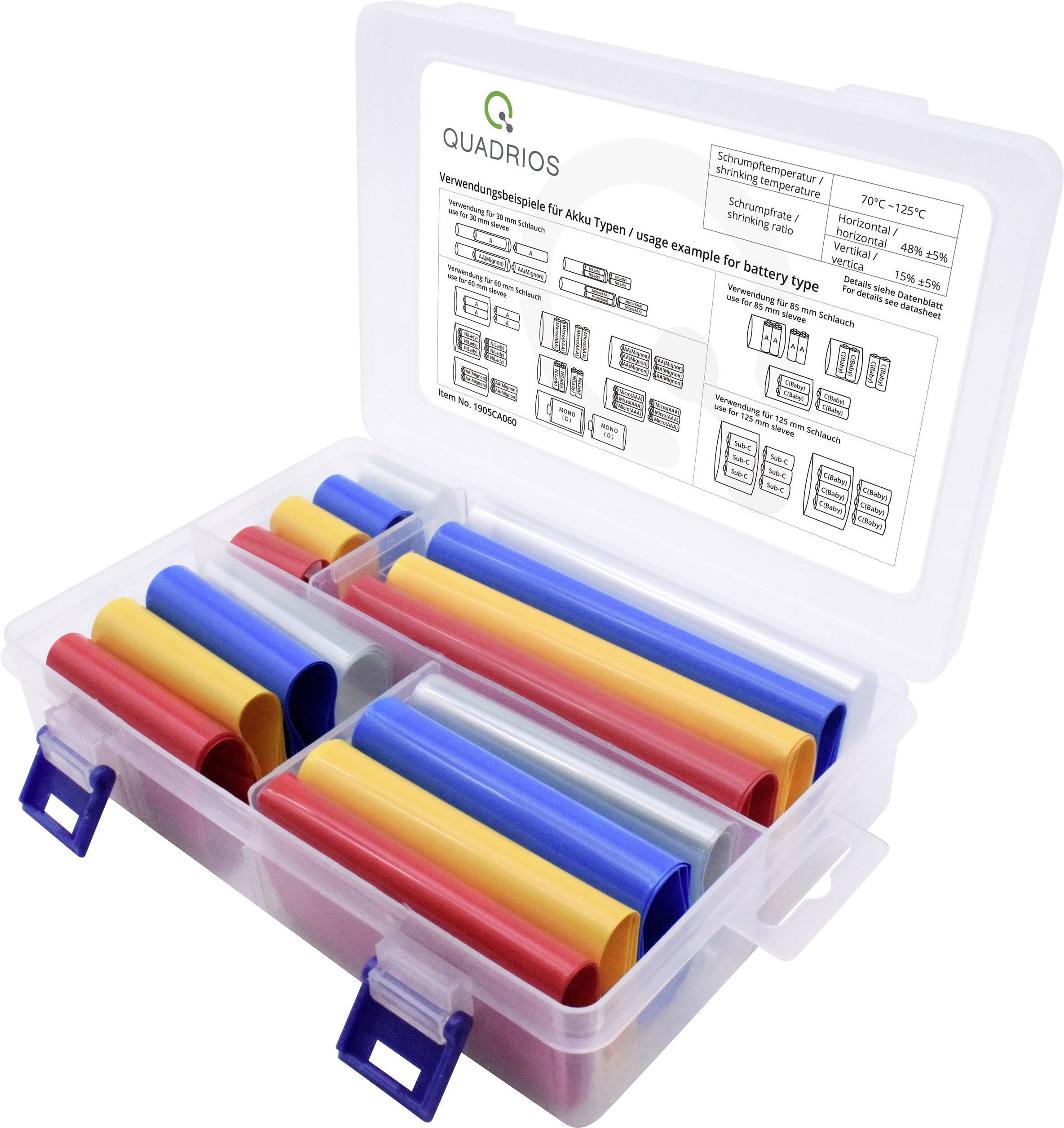 Термоусадочна трубка для акумулятора Quadrios 1905CA060 без клею, 2:1, 16 штук