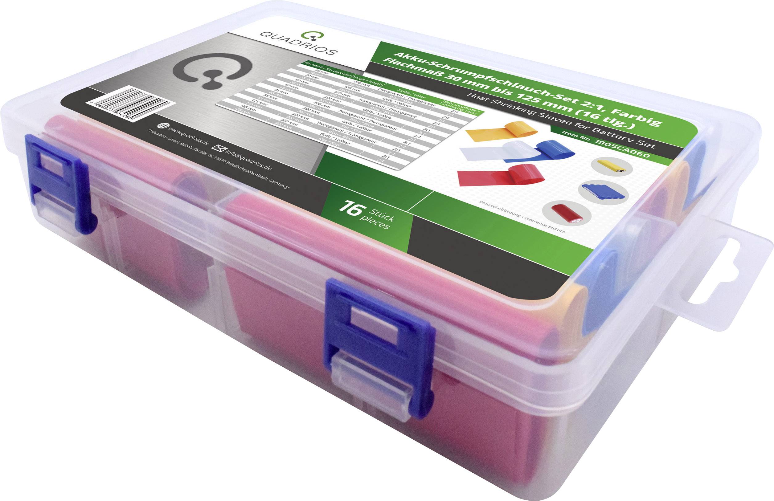 Термоусадочна трубка для акумулятора Quadrios 1905CA060 без клею, 2:1, 16 штук
