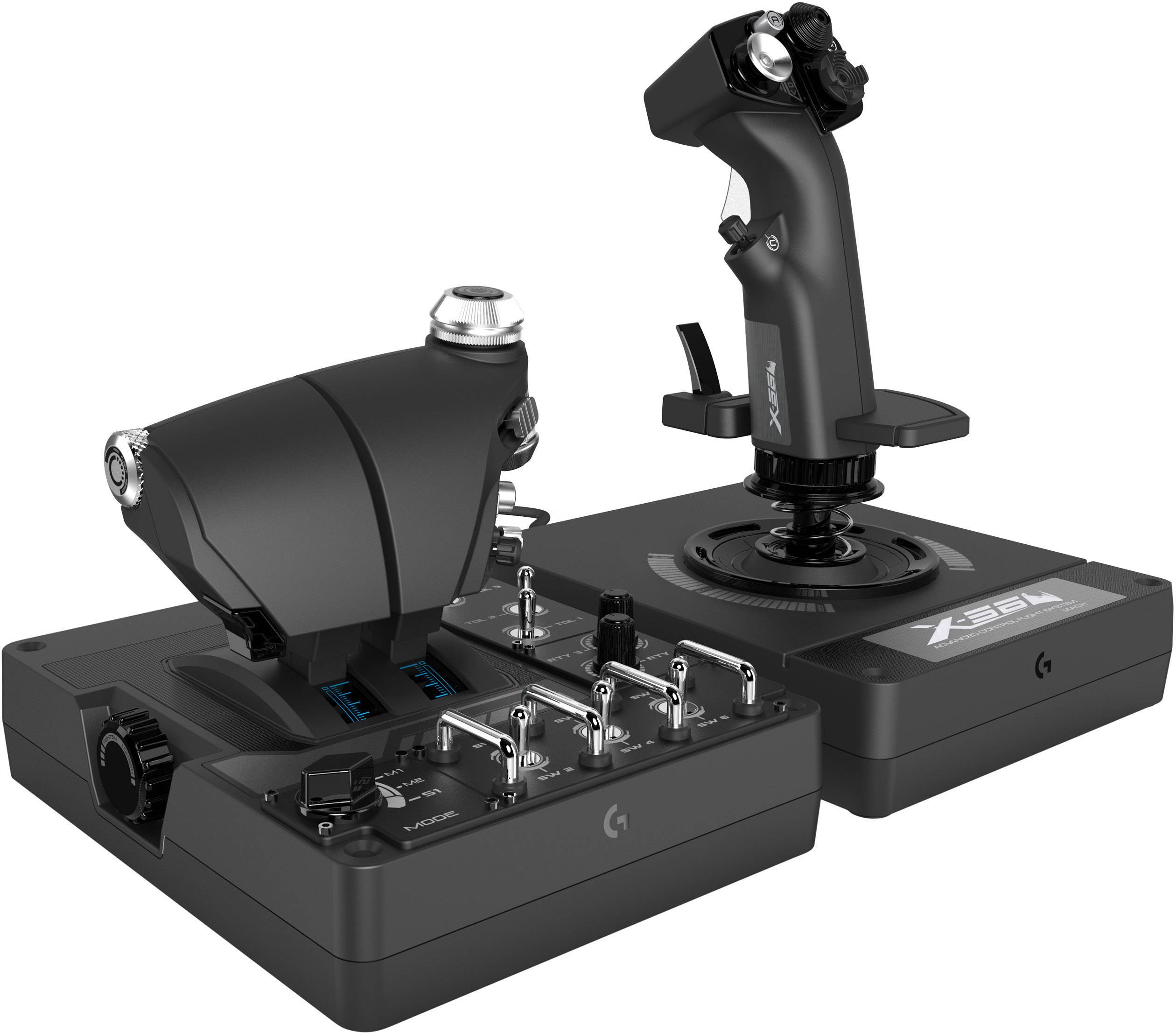Logitech Gaming Pro Flight X56 Rhino Joystick do symulatorów lotu USB PC czarny z suwakiem-3