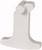 Biały element z tworzywa sztucznego z zakrzywioną podstawą i pionowym trzpieniem, prawdopodobnie złączka lub uchwyt.
