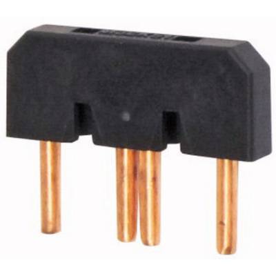 Czarny, prostokątny złącz z pięcioma miedzianymi stykami, używany do elektronicznego połączenia urządzeń.