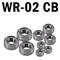 Tekst 'WR-02 CB' i różne łożyska kulkowe ułożone w dwóch rzędach na białym tle.