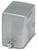 Prostokątna, srebrna obudowa metalowa z małym zaokrągleniem u dołu i żebrowanymi bokami do zastosowań przemysłowych.
