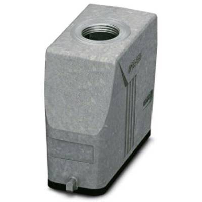 Szary adapter pompy z tworzywa sztucznego, o prostokątnym kształcie, z gwintowanym otworem u góry, z widocznym logo firmy z boku.