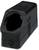 Czarna, prostokątna obudowa z tworzywa sztucznego z okrągłym otworem z przodu. Odpowiednia do zamontowania urządzenia optycznego lub sensora.
