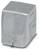 Prostokątna, szara obudowa metalowa o gładkiej powierzchni. Może być odpowiednia do zabezpieczenia komponentów elektronicznych.