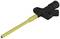 Sonda plastikowa i metalowa; żółty pręt z czarnym uchwytem do zastosowań medycznych lub technicznych.
