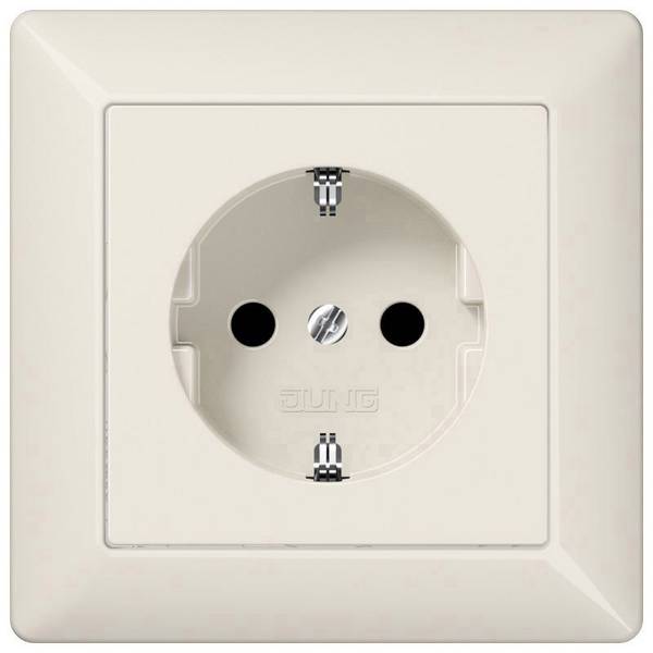 Jung 1 x Płytka przycisku Gniazdo z uziemieniem  kremowo-biały AS1520 1 szt.