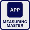 Niebiesko-białe logo z tekstem 'APP' i 'MEASURING MASTER'.