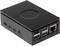 Czarna obudowa komputerowa z wieloma portami USB i złączem Ethernet, odpowiednia dla Raspberry Pi.
