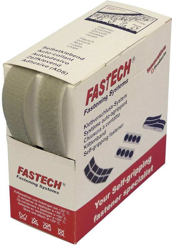 FASTECH® B20-STD081405 Стрічка-липучка для шиття, елемент з петлями та гачками (Д x Ш) 5 м x 20 мм світло-сіра 5 м