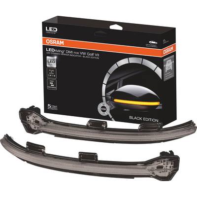 Osram lampy tylne LED do VW Golf VII, model Black Edition, czarne opakowanie z ilustracją świateł, 5 lat gwarancji.