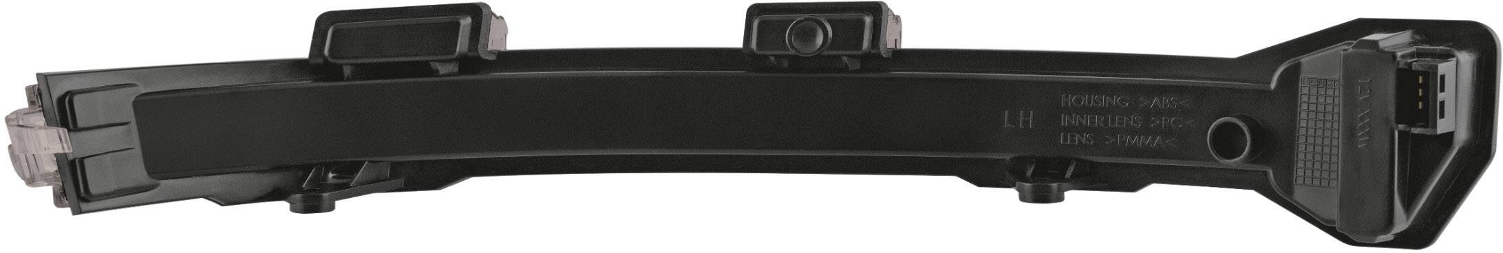 Czarna, zakrzywiona listwa sensorowa z wieloma czujnikami i złączami. Wygląda na element jakiegoś urządzenia technologicznego.